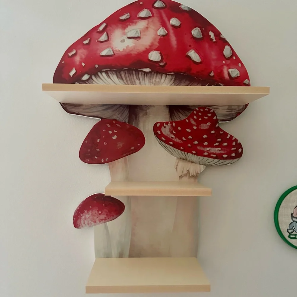 NEW Mushroom Shelf Retro Earthy Home Decor Nursery